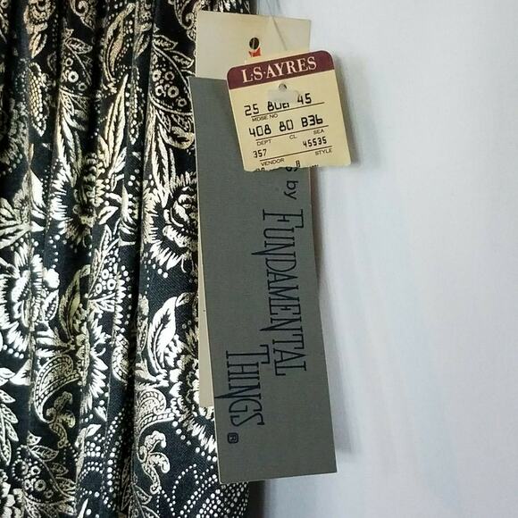 VINTAGE FUNDAMENTAL THINGS SKIRT Womens A-Line Skirt Black Gold Size 8 New - Picture 6 of 9